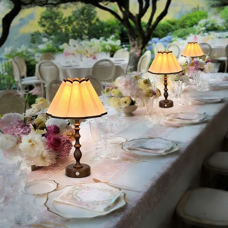 Wireless Rechargeable Wooden Table Lamps factory