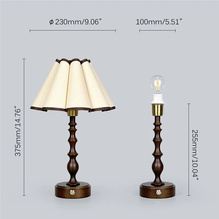 Wireless Rechargeable Wooden Table Lamps high quality